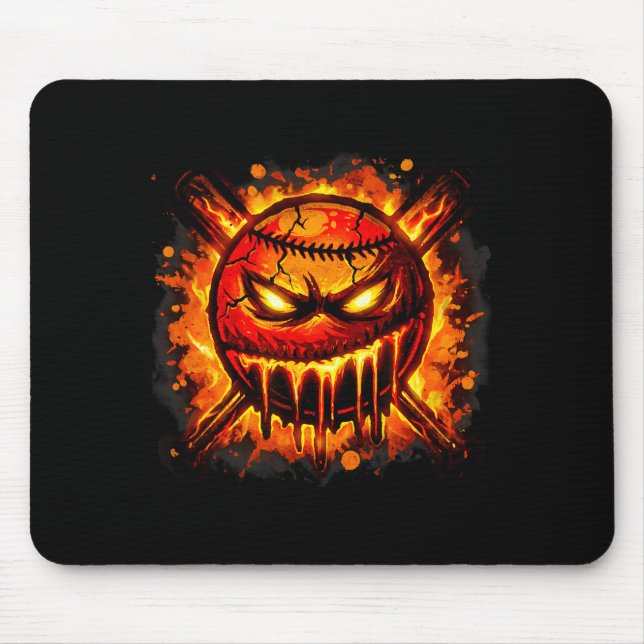 Baseball Drip Angry Lava Slime Ball Graphic  Mouse Mat (Front)