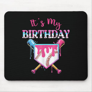 Baseball Drip Birthday Girl Funny Birthday Home Pl Mouse Mat