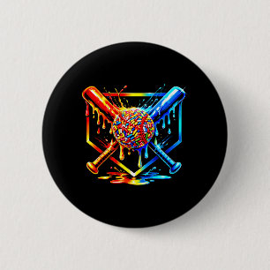 Baseball drip boy Baseball ice Cream Kids Lover 6 Cm Round Badge