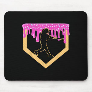 Baseball Drip Boy Home Plate Ice Cream Youth Baseb Mouse Mat