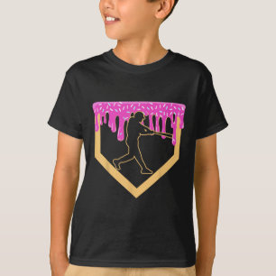 Baseball Drip Boy Home Plate Ice Cream Youth Baseb T-Shirt