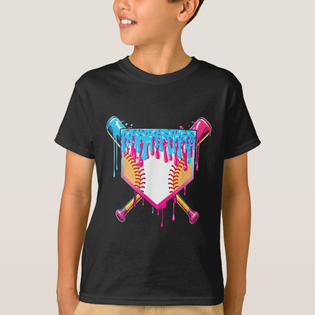 Baseball Drip Boy Ice Cream Sprinkle Youth Basebal T-Shirt (Front)