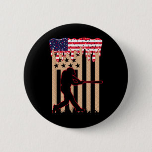 Baseball Drip Boys Dripping Ice Cream 4th July Ame 6 Cm Round Badge