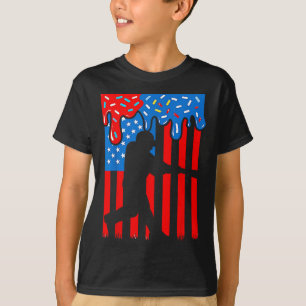 Baseball Drip Boys Dripping Ice Cream 4th July Ame T-Shirt