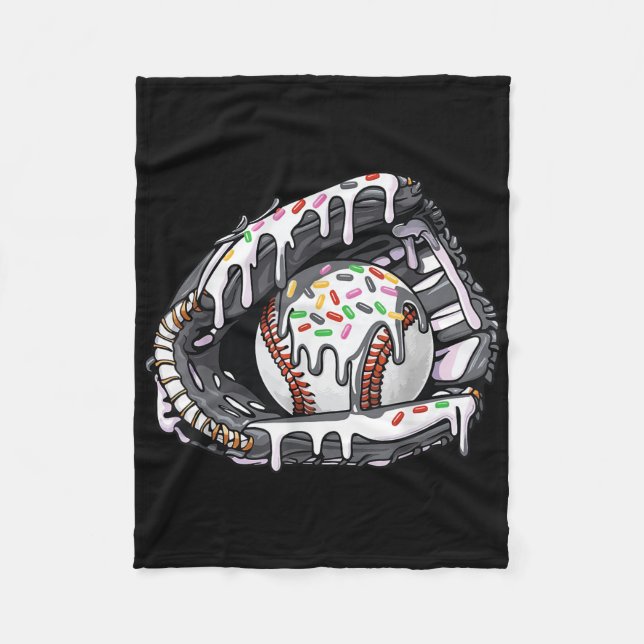 Baseball Drip Boys Girls Baseball Gloves Baseball  Fleece Blanket (Front)