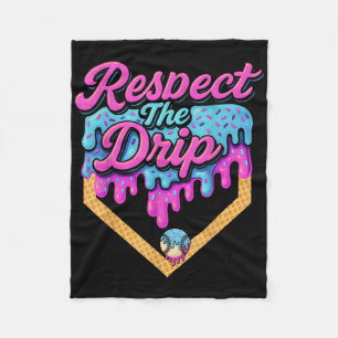 Baseball Drip Boys Home Plate Ice Cream Respect Th Fleece Blanket