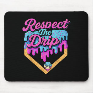 Baseball Drip Boys Home Plate Ice Cream Respect Th Mouse Mat