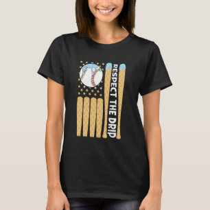 Baseball Drip Boys Ice Cream American Flag Respect T-Shirt