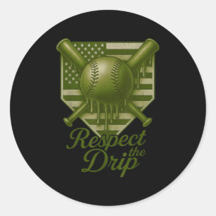 Baseball Drip Boys Ice Cream Camo Usa 4th Of July  Classic Round Sticker