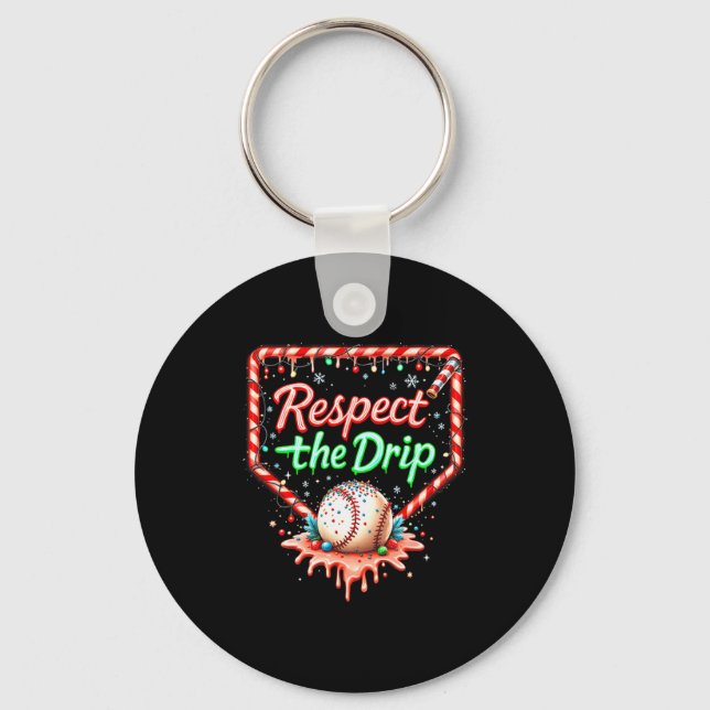 Baseball Drip Boys Ice Cream Christmas Youth Respe Key Ring (Front)