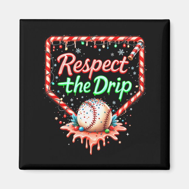 Baseball Drip Boys Ice Cream Christmas Youth Respe Magnet (Front)