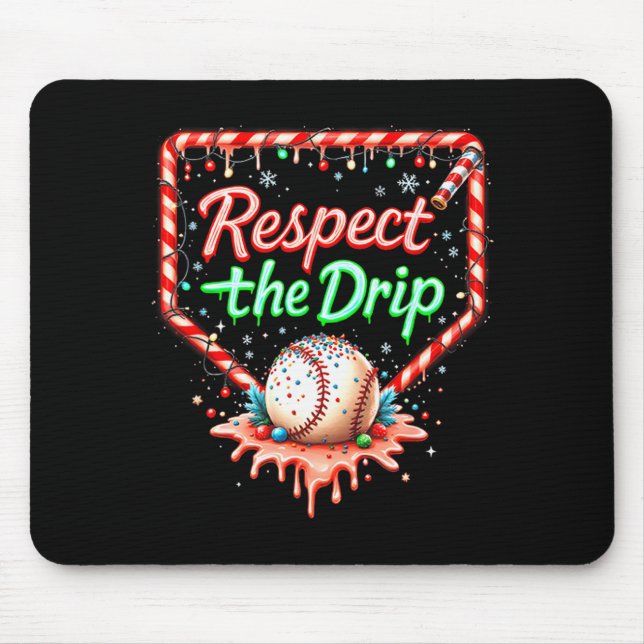 Baseball Drip Boys Ice Cream Christmas Youth Respe Mouse Mat (Front)