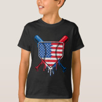 Baseball Drip Boys Ice Cream Patriotic American Fl