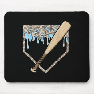 Baseball Drip Camo Baseball Home Plate Bat Boys Sp Mouse Mat
