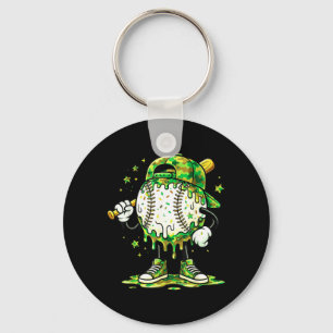Baseball Drip Camo Boys Baseball Ice Cream Youth Key Ring