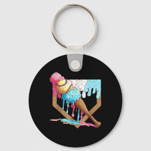 Baseball Drip For Boys Home Plate Ice Cream Drip Y Key Ring