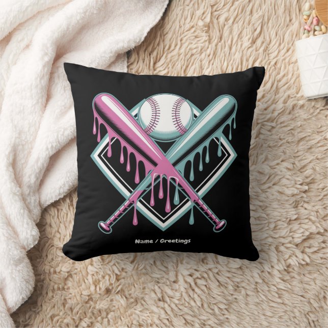 Baseball Drip For Boys Ice Cream Bat – Cool Youth  Cushion (Blanket)