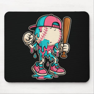 Baseball Drip For Boys Ice Cream Drip Baseball Mouse Mat