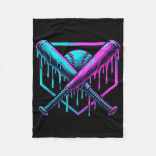 Baseball Drip For Boys Ice Cream Drip Youth Boys B Fleece Blanket