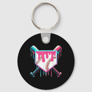 Baseball Drip For Boys Ice Cream Drip Youth Boys B Key Ring