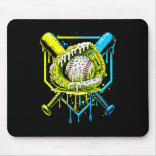 Baseball Drip For Boys Ice Cream Drip Youth Boys B Mouse Mat