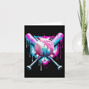 Baseball Drip For Boys Ice Cream Drip Youth Funny  Card