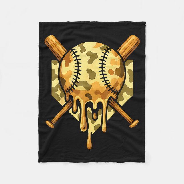 Baseball Drip For Boys Ice Cream Dripng Boys Baseb Fleece Blanket (Front)