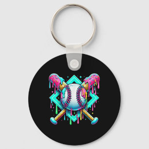Baseball Drip For Boys Ice Cream Dripping Girl Bas Key Ring