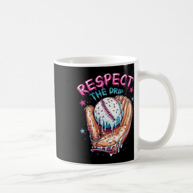 Baseball Drip For Boys Ice Cream Respect The Drip  Coffee Mug (Right)