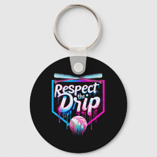 Baseball Drip For Boys Men Ice Cream Drip Respect  Key Ring