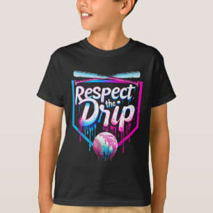 Baseball Drip For Boys Men Ice Cream Drip Respect T-Shirt