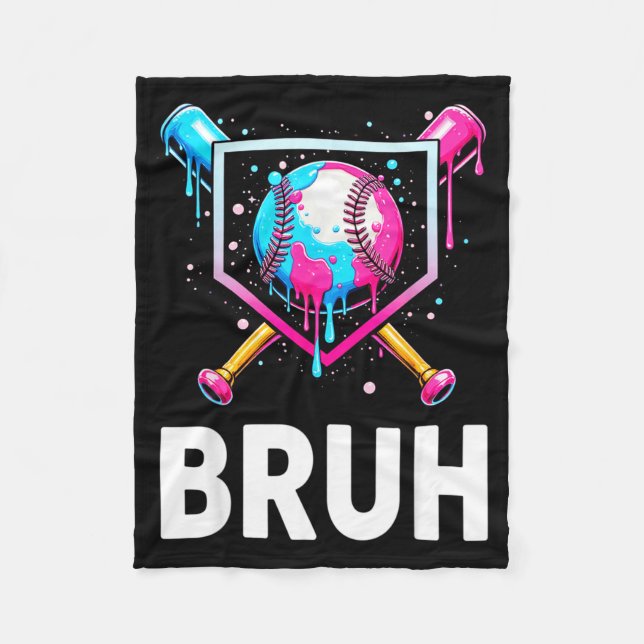 Baseball Drip Funny Bruh Ice Cream Dripng Matching Fleece Blanket (Front)