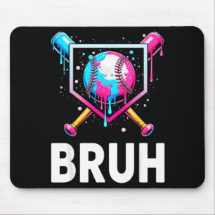 Baseball Drip Funny Bruh Ice Cream Dripng Matching Mouse Mat