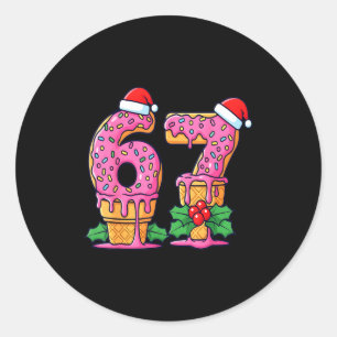 Baseball Drip Ice Cream 67 Baseball Lifestyle 101  Classic Round Sticker