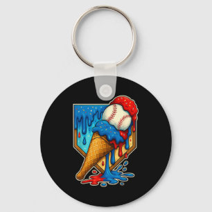 Baseball Drip Ice Cream 6 7 Number 67 Six Seven Me Key Ring