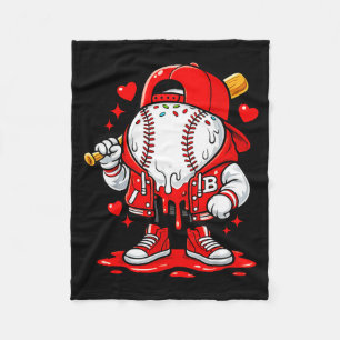 Baseball Drip Ice Cream Apparel Youth Boy Valentin Fleece Blanket