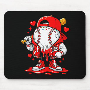 Baseball Drip Ice Cream Apparel Youth Boy Valentin Mouse Mat