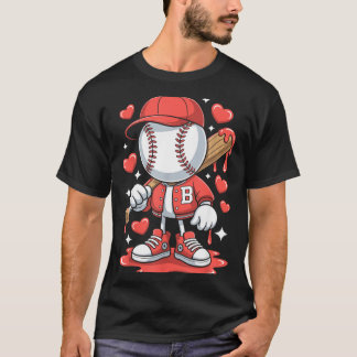 Baseball Drip Ice Cream Apparel Youth Boy Valentin T-Shirt