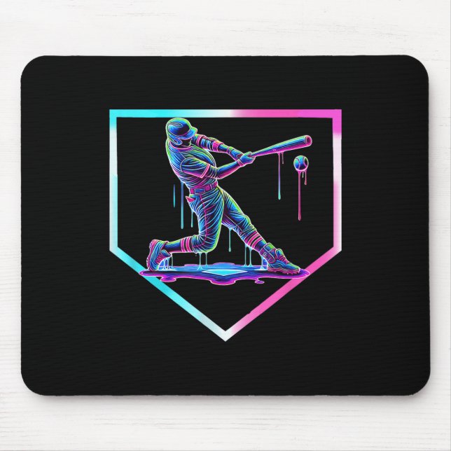Baseball Drip Ice Cream Baseball Home Plate Boys B Mouse Mat (Front)