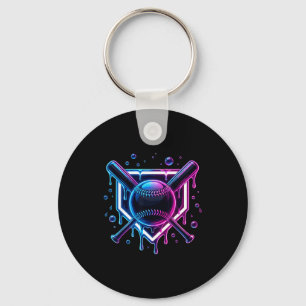 Baseball Drip Ice Cream Bat Kids  Key Ring