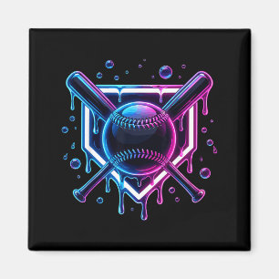 Baseball Drip Ice Cream Bat Kids Magnet