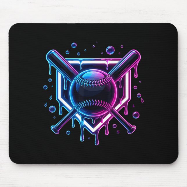Baseball Drip Ice Cream Bat Kids  Mouse Mat (Front)