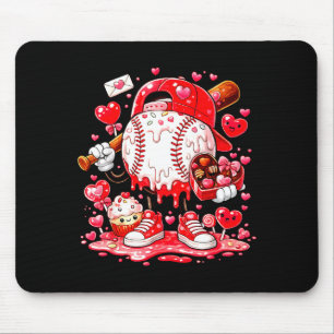Baseball Drip Ice Cream Boys Kids Youth Valentines Mouse Mat