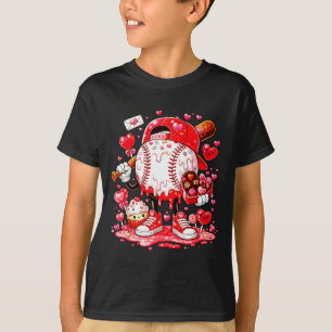 Baseball Drip Ice Cream Boys Kids Youth Valentines T-Shirt