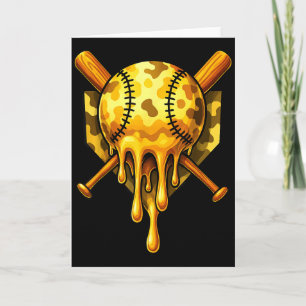 Baseball Drip Ice Cream Camo Cool Design  Card