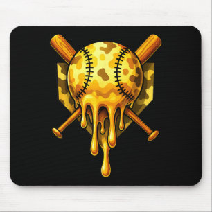 Baseball Drip Ice Cream Camo Cool Design  Mouse Mat
