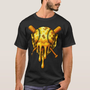 Baseball Drip Ice Cream Camo Cool Design  T-Shirt