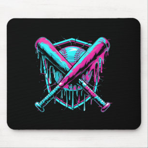 Baseball Drip Ice-cream Dripng Baseball Bat Var Wa Mouse Mat