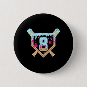 Baseball Drip Ice Cream Dripping 8 Year Old 8th Bi 6 Cm Round Badge