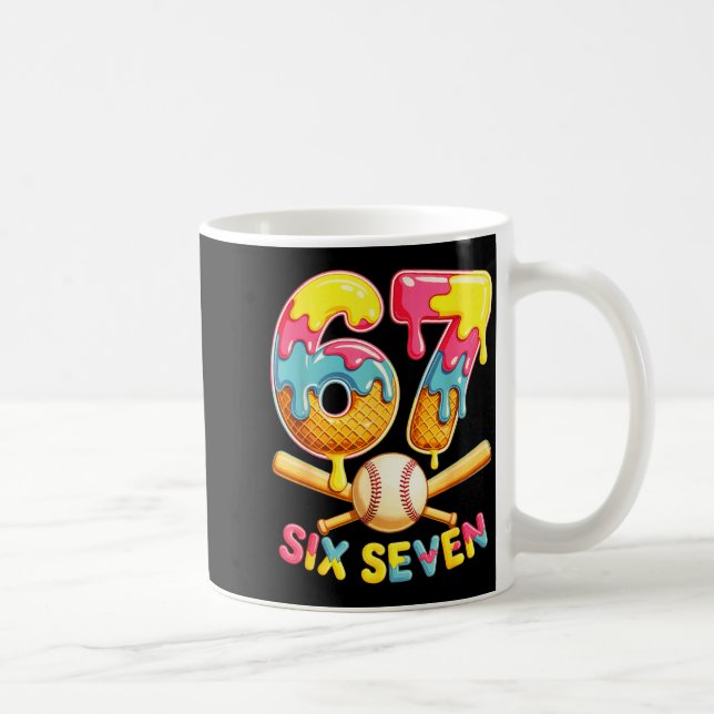 Baseball Drip Ice Cream Number 67 Player Lifestyle Coffee Mug (Right)
